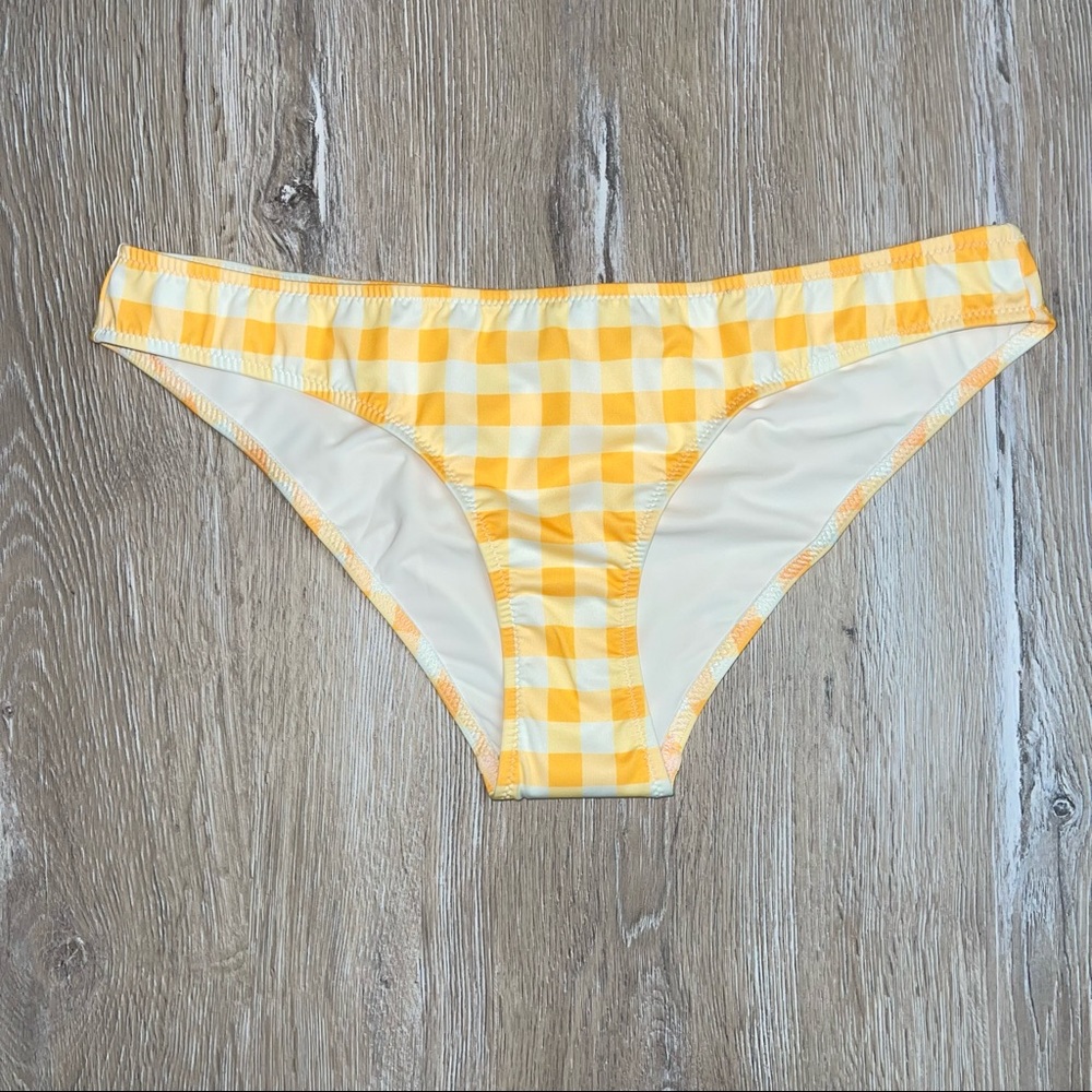 SOILD & STRIPPED THE ELLE BOTTOM MARIGOLD GINGHAM SZ LARGE YELLOW & ORANGE